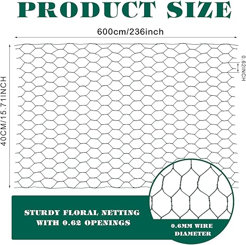 Miniatura 2 de 2 hojas de red de alambre floral para pollo, red de alambre floral para arreglos florales, red de alambre de pollo para arreglos florales,