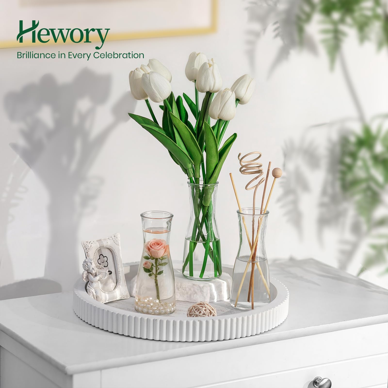Kleine Vasen Für Tischdeko 12er, Hewory Vase Glas Blumenvase