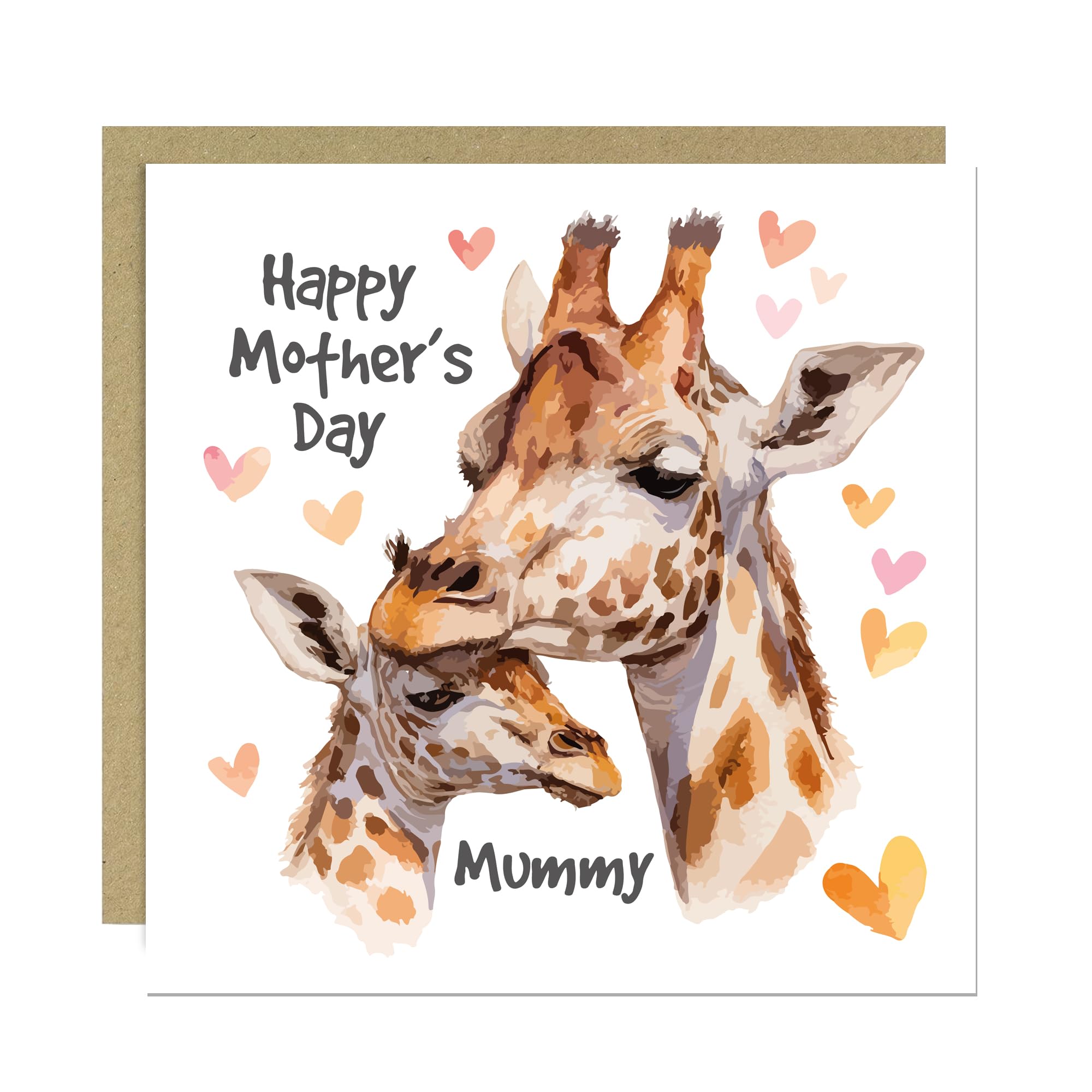 RED OCEAN Happy Mothers Day Mummy Card With Kraft Envelope, Cards For Mummy, Card For Her, Cute Mothers Day, Cards From Daughter Son