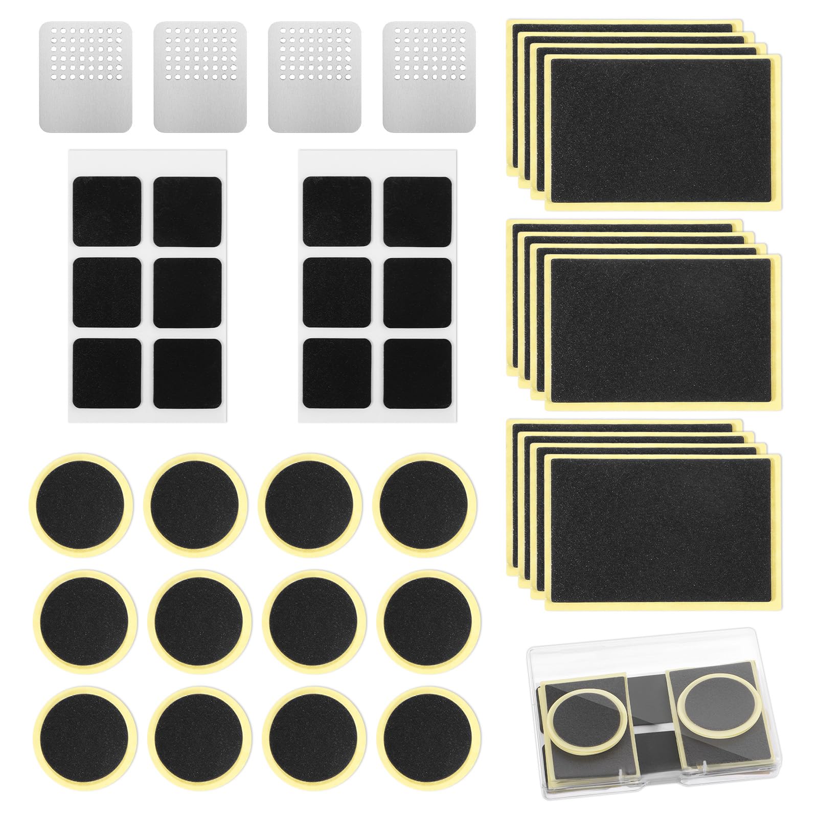 40 Pcs Bike Tire Repair Kit Includes 36 Pieces Glueless Bike Tube Patches Bicycle Tire Patch Kits Metal