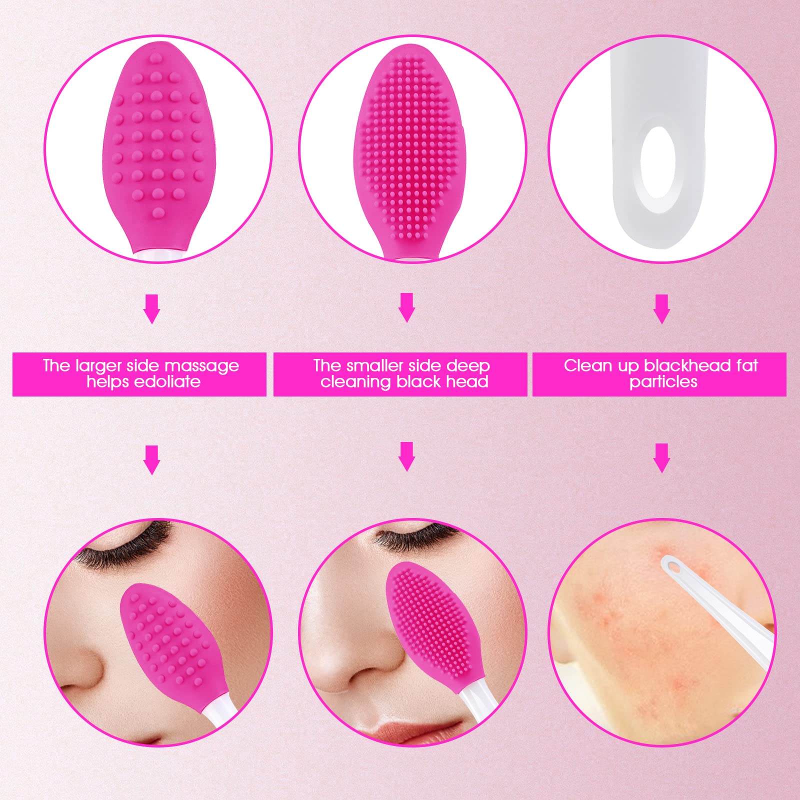 Lusofie 12 Pièces Brosse à Lèvres Exfoliante Pinceau à Lèvres en Silicone Double Face Mini Brosse à Lèvres Exfoliante pour Lèvres Foncées Hommes et Femmes Mini Brosse Soin des Lèvres