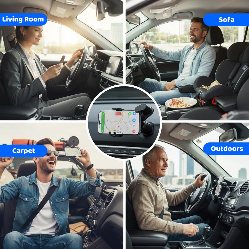 PVZXR Air Vent Car Phone Mount Holder 2026 New Wider Clamp Metal Hook Car Phone Holder Vent Thick — view 5