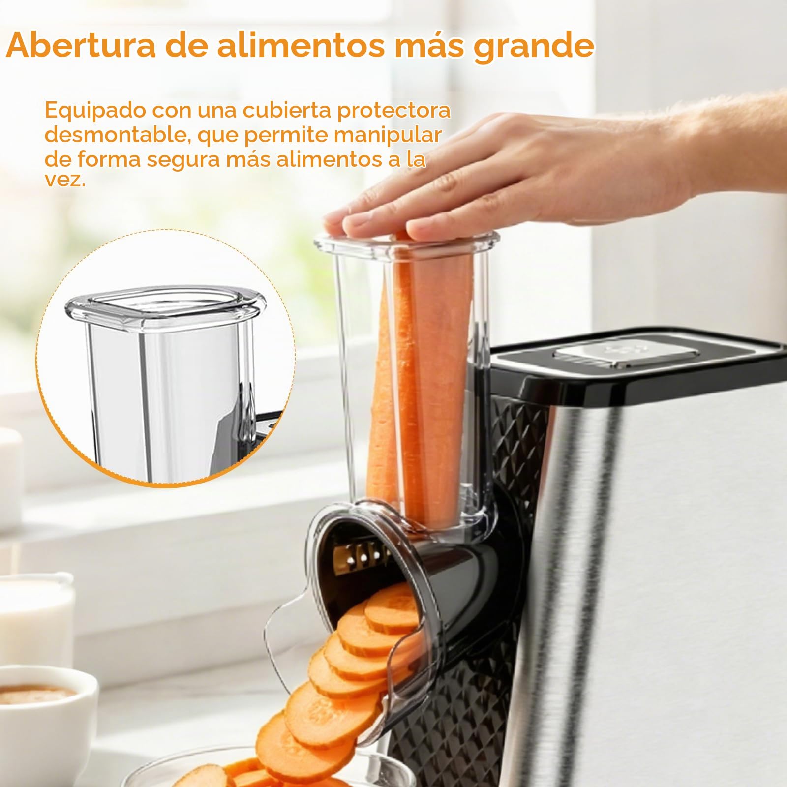 Cortador de Verdura, Cortador de Verduras Eléctrico 5 en 1 con 5 Cuchillas de Acero Inoxidable Rallador de Verduras Multifuncional de 800 W para Queso Duro Zanahorias Pepinos Patatas Repollo