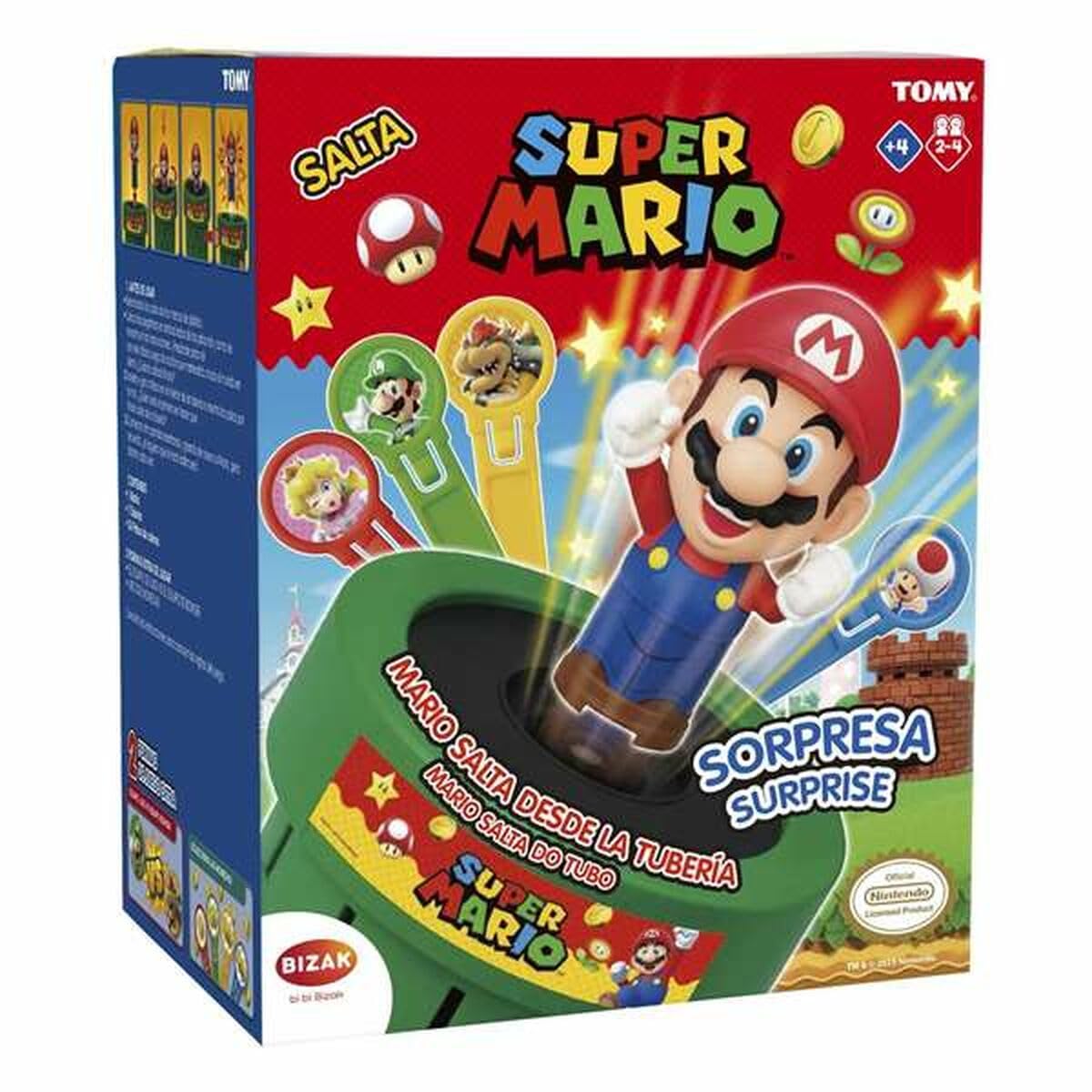 Bizak Salta Super Mario de Nintendo, Juego de Mesa con Figura de Super Mario de Gran tamaño y 24 Sticks (30693538)