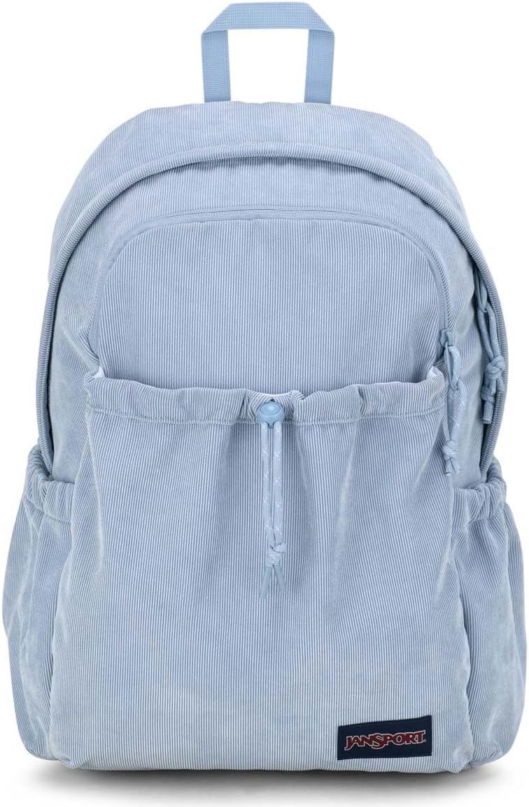 JanSport Lounge Pack FX – Large Main Compartment, Dual Water Bottle Pockets, Front Drawcord Pocket, Padded Laptop Sleeve, Blue Dusk