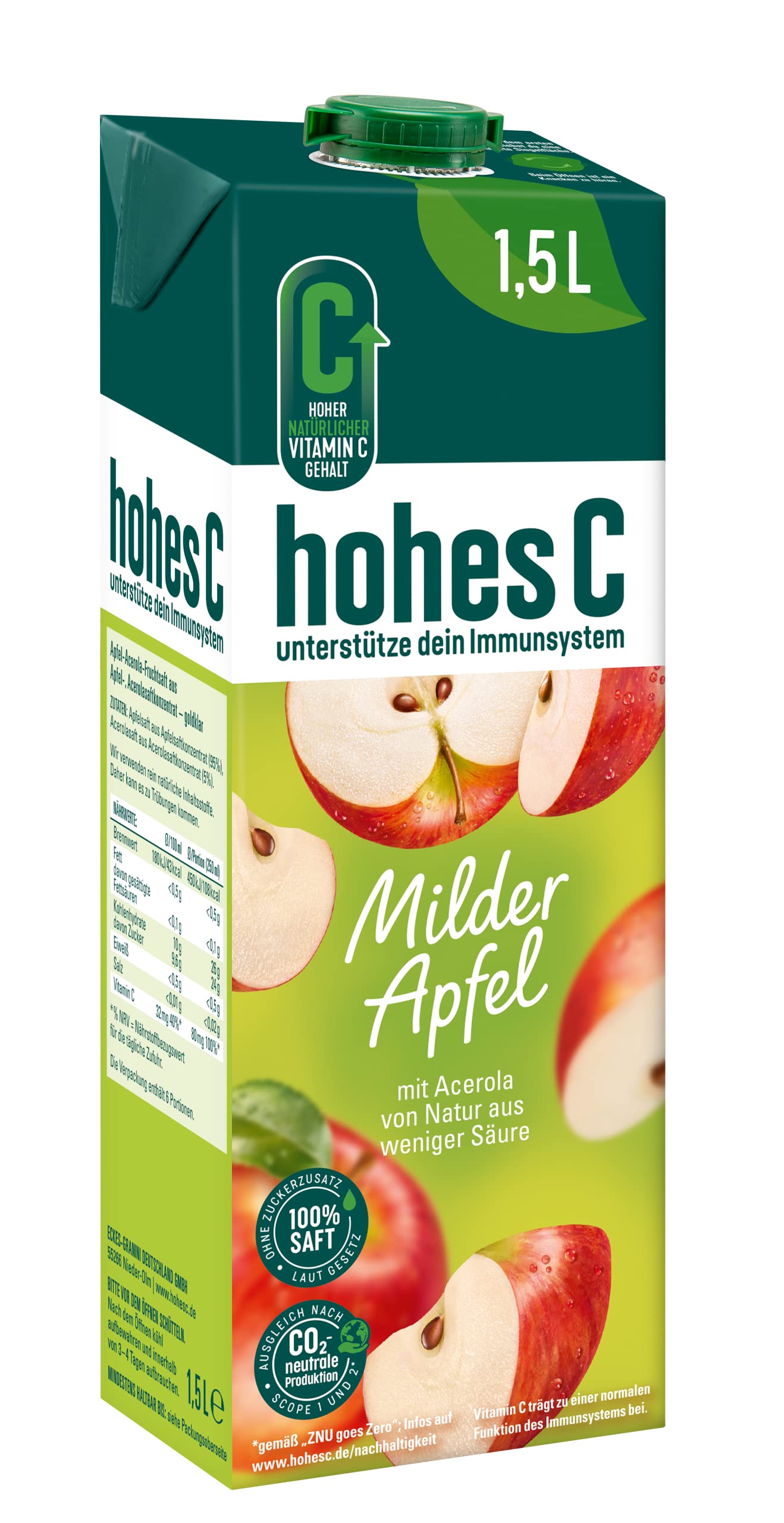 hohes C Pomme douce - 100% jus - Lot de 8 (8 x 1,5 kg)