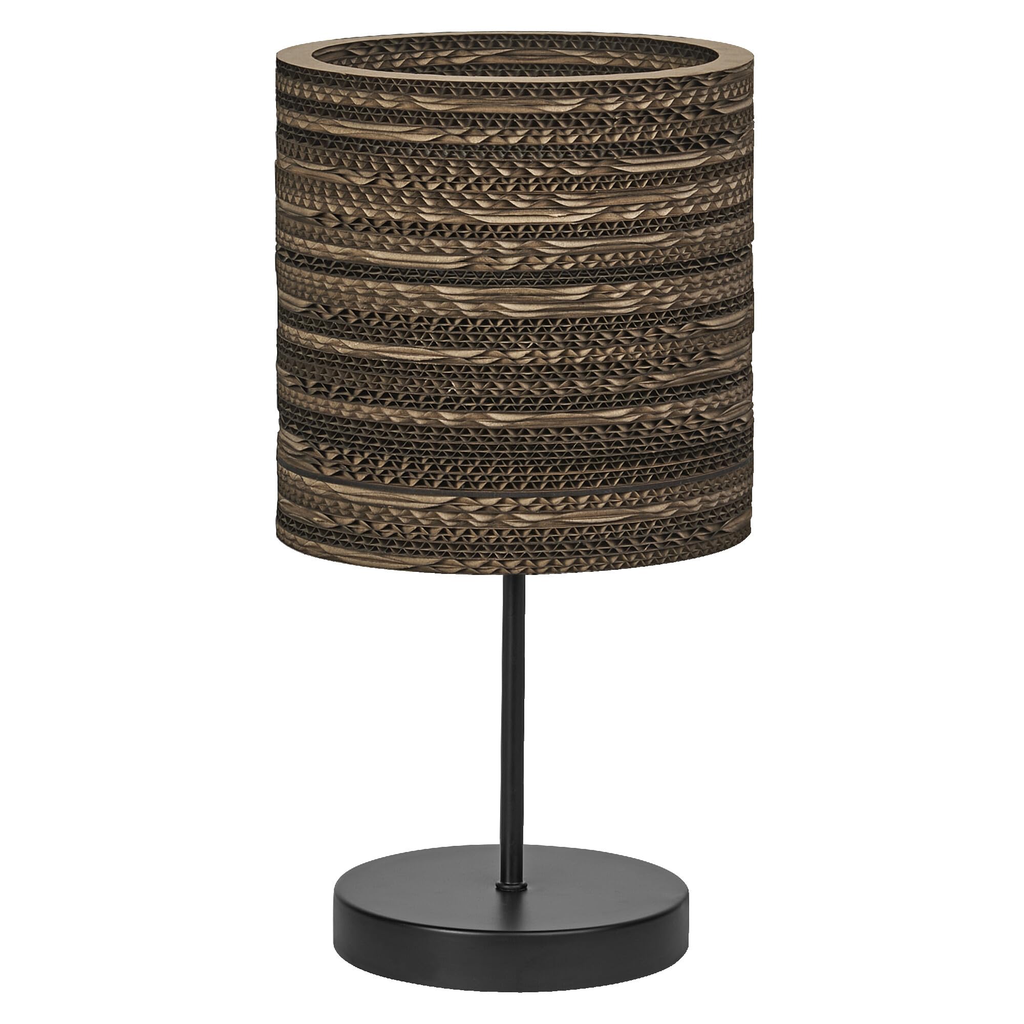 LEDVANCE Decor Cardboard Cilindro marrón de cartón ondulado, E27, 200 mm de diámetro, pantalla de material reciclado, sostenible gracias a la fuente de luz reemplazable, fácil de instalar