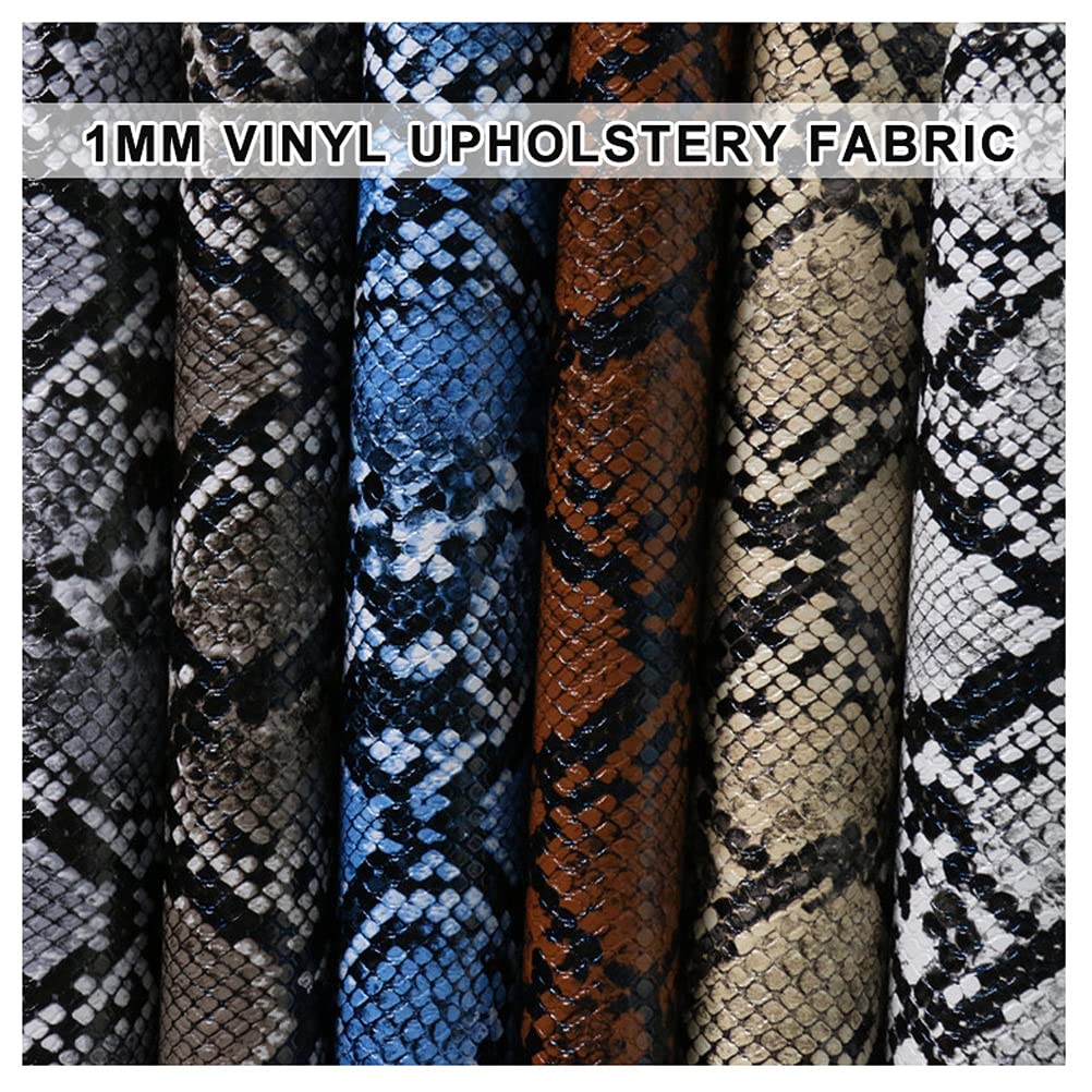 NAKAN 135x100cm Snake Pattern Faux Leather Fabric 1mm Thickness Vinyl Upholstery Fabric for Sewing DIY Crafts Decorations - Image 2