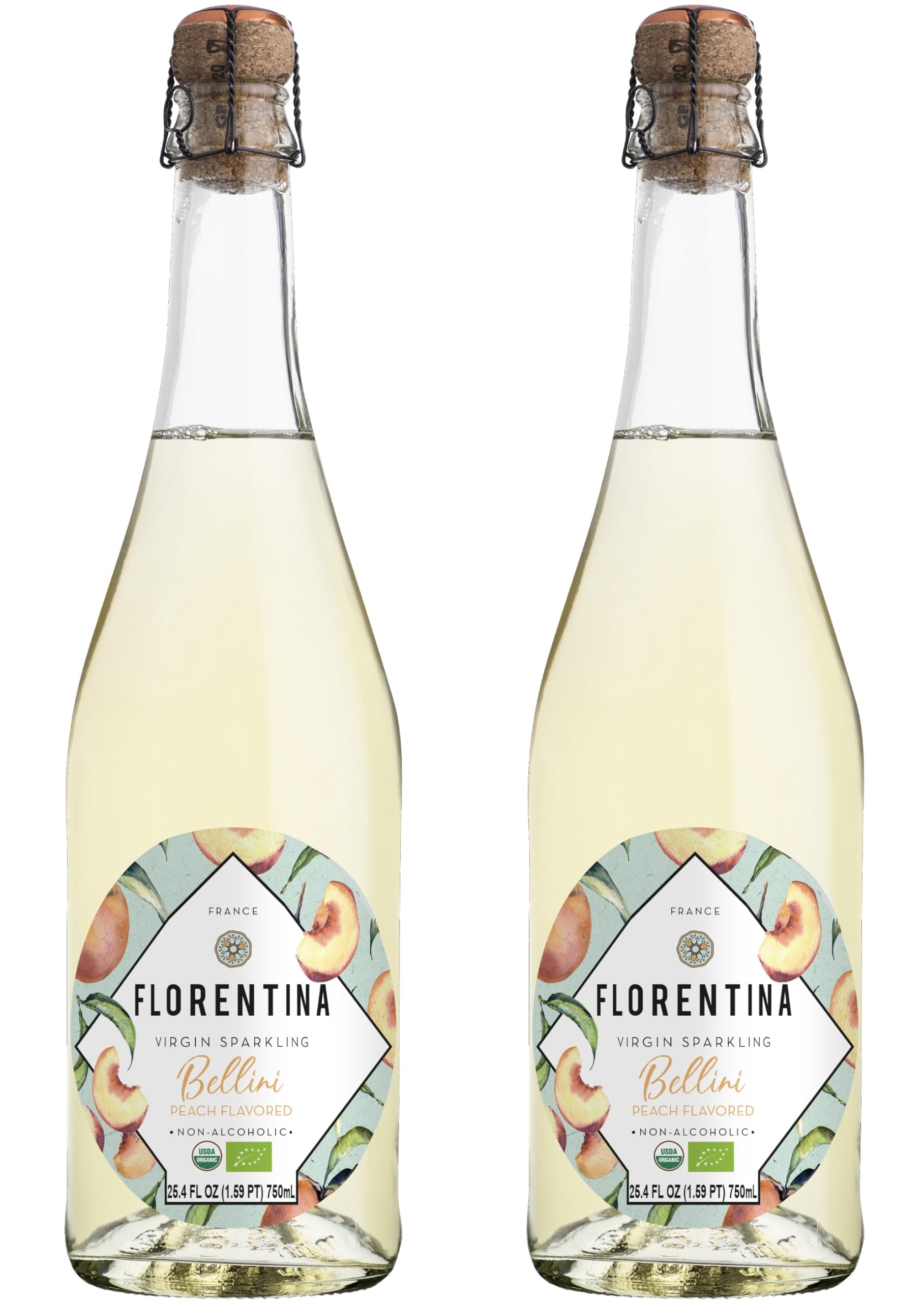 Sponsored Ad - FLORENTINA: The Ultimate Organic Sparkling Elixir – Alcohol-Free, Zero Added Sugar, Reduced Calorie, Gluten-Free, 750mL – A Taste of French Luxury in Every Sip! (Peach Bellini) 25.4 Fl Oz - Pack of 2