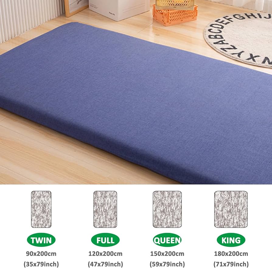 Snapklik.co : FULI 100% Cotton Zippered Futon Cover, Japanese Futon Attress Cover, Shikibuton
