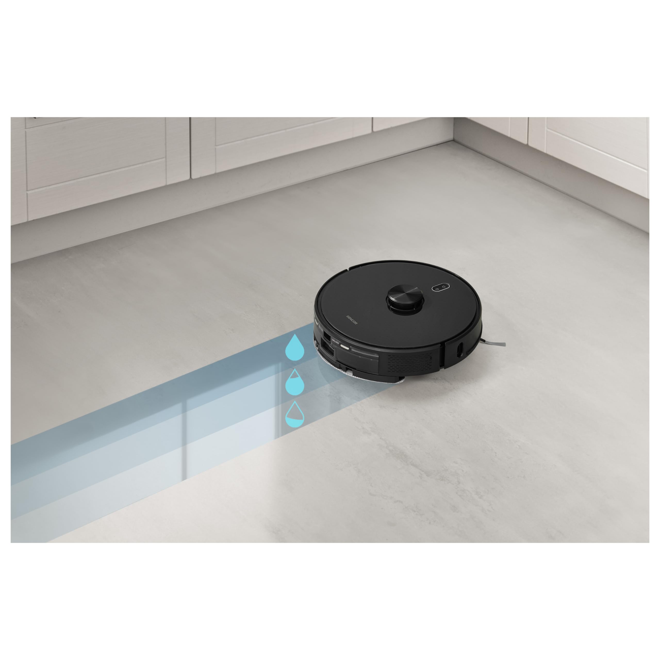 Sencor Robot Aspirapolvere Lavapavimenti SRV 9120BK - Navigazione Laser LiDAR, Ultra-Potente 3000Pa, Autonomia di 140 min, Controllo tramite App, Silenzioso, Ideale per Peli Animali e Tappeti