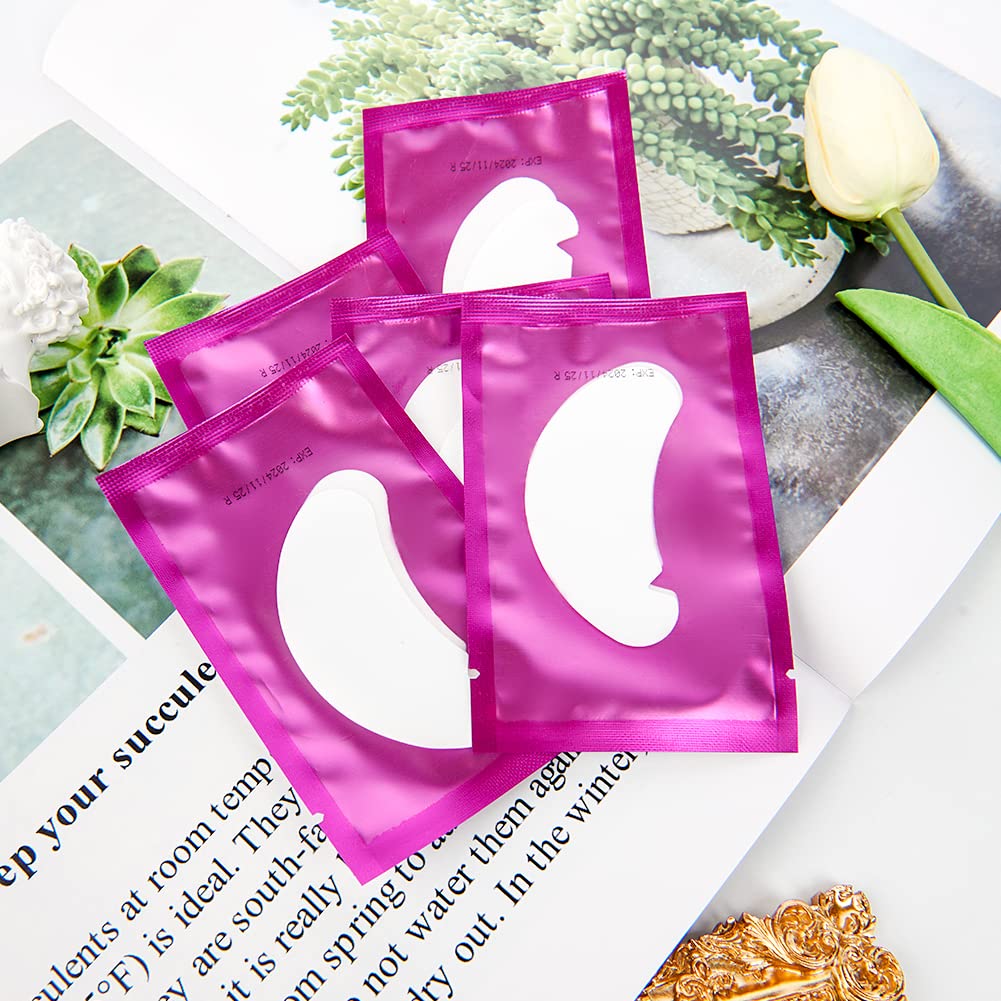Lunamoon Cerotti per Estensioni Ciglia Eyelash Pads Occhio Patch Extension Ciglia Pads Occhi da Ciglia Finte Eye Gel Patches for Eyelash Extension 50 Paio (Purple)