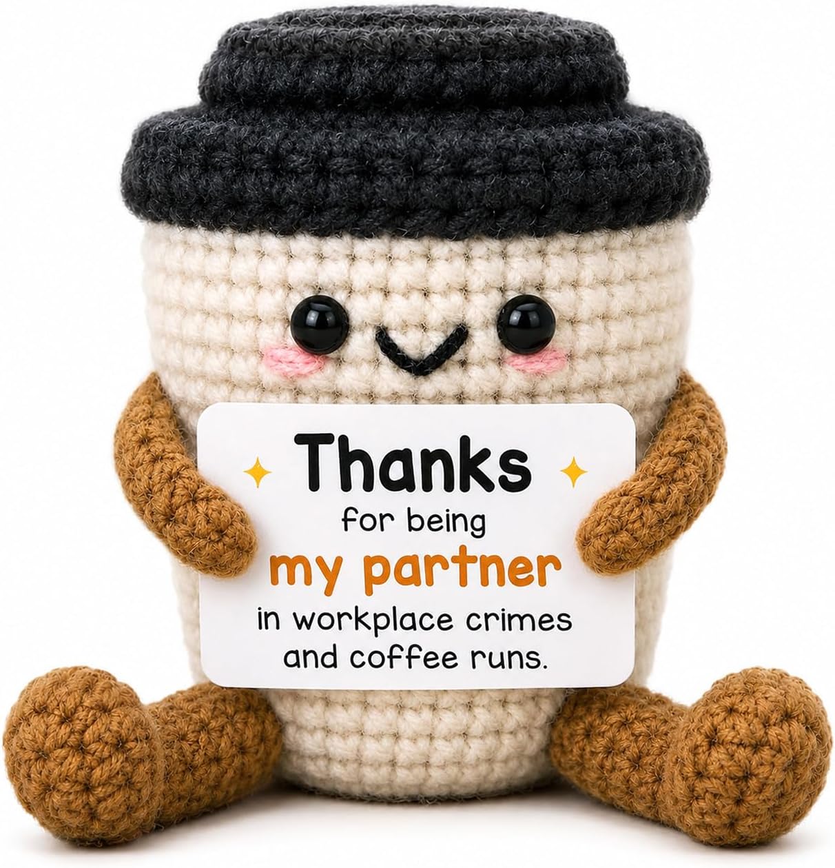 Appreciation Gifts for Women Men Crochet Coffee Cup Gifts for Coworkers