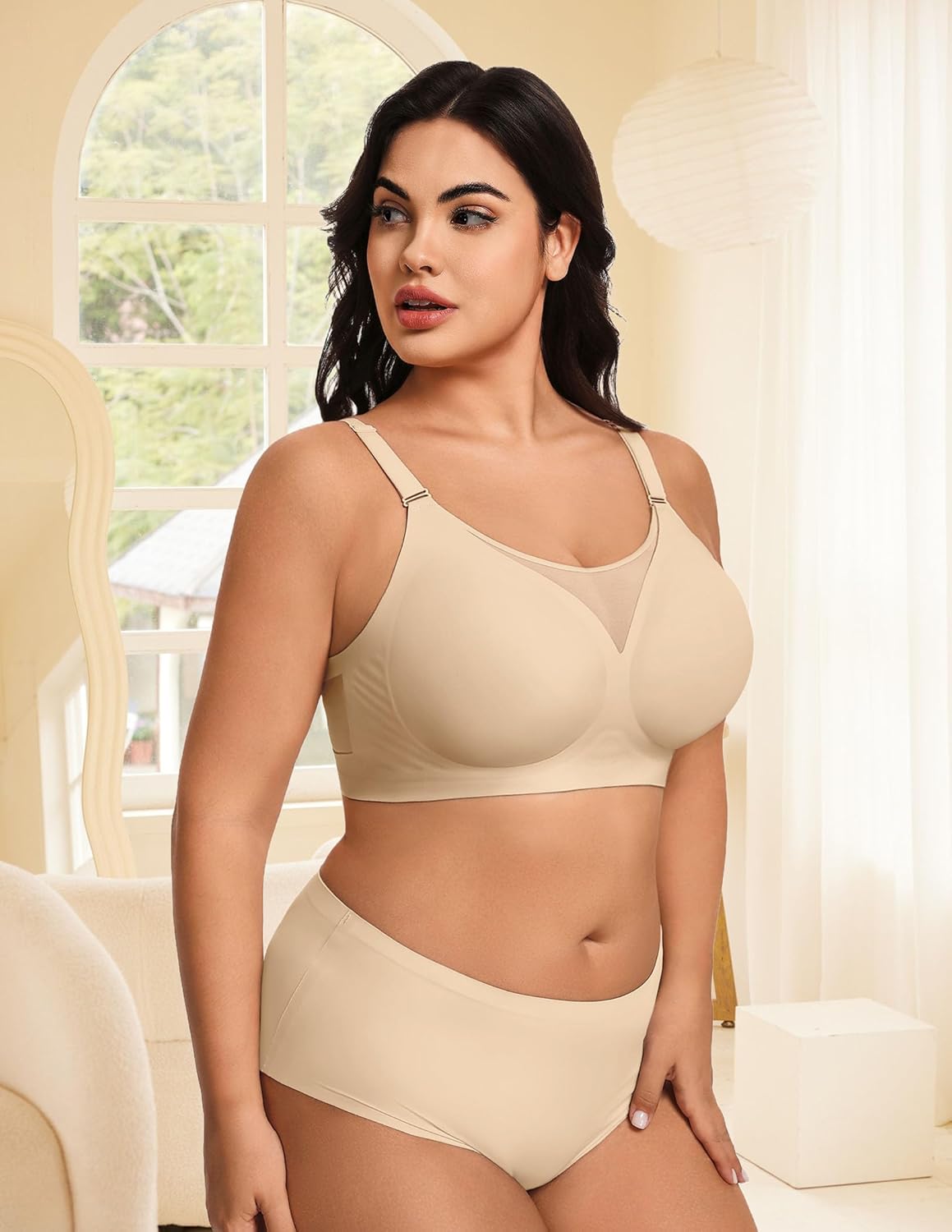 Avidlove Wireless Bras for Women Seamless Push Up Full Coverage Bra Mesh Comfy Bralette Tshirt Everyday Bras - Image 4