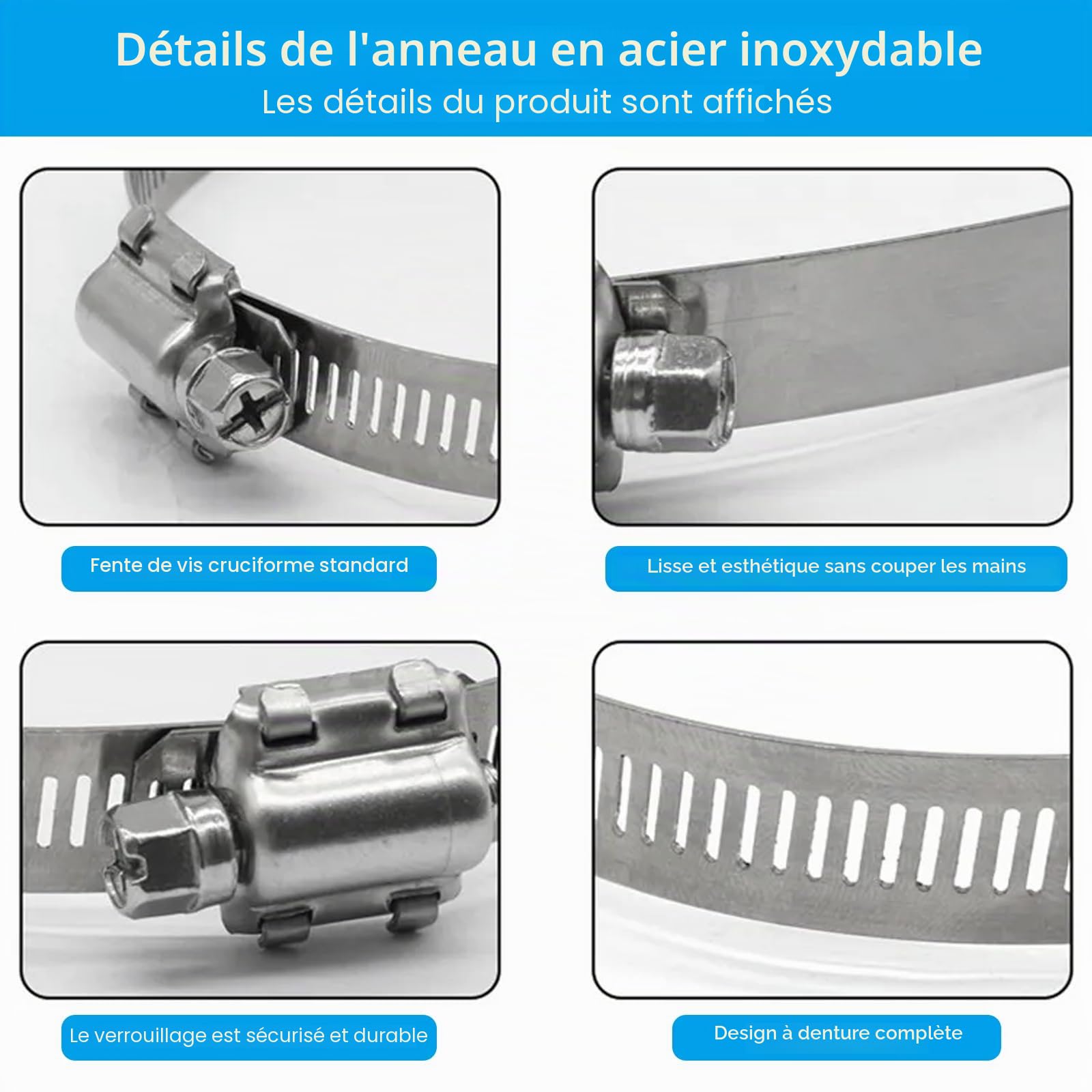 Kits de montage de poteau, supports de 250 mm en acier inoxydable 304 avec pince réglable de 300 mm pour boîte de jonction étanche extérieure, support de montage pour boîte de jonction électrique