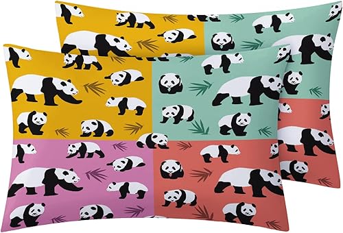 Miniatura 5 de Panda Sheets California King - Juego de sábanas de animales para niños y niñas, colorido juego de sábanas de retazos con sábana bajera de bolsillo