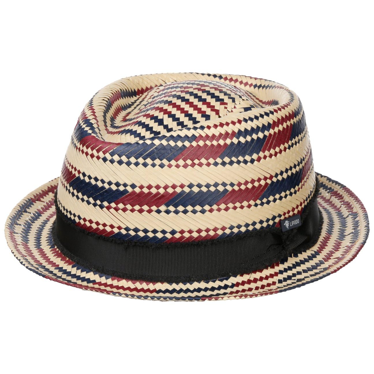 Lipodo Chapeau en Paille Berdasco Pork Pie Femme/Homme - Made in Italy de Soleil Plage avec Ruban Gros Grain Ete Printemps-ete