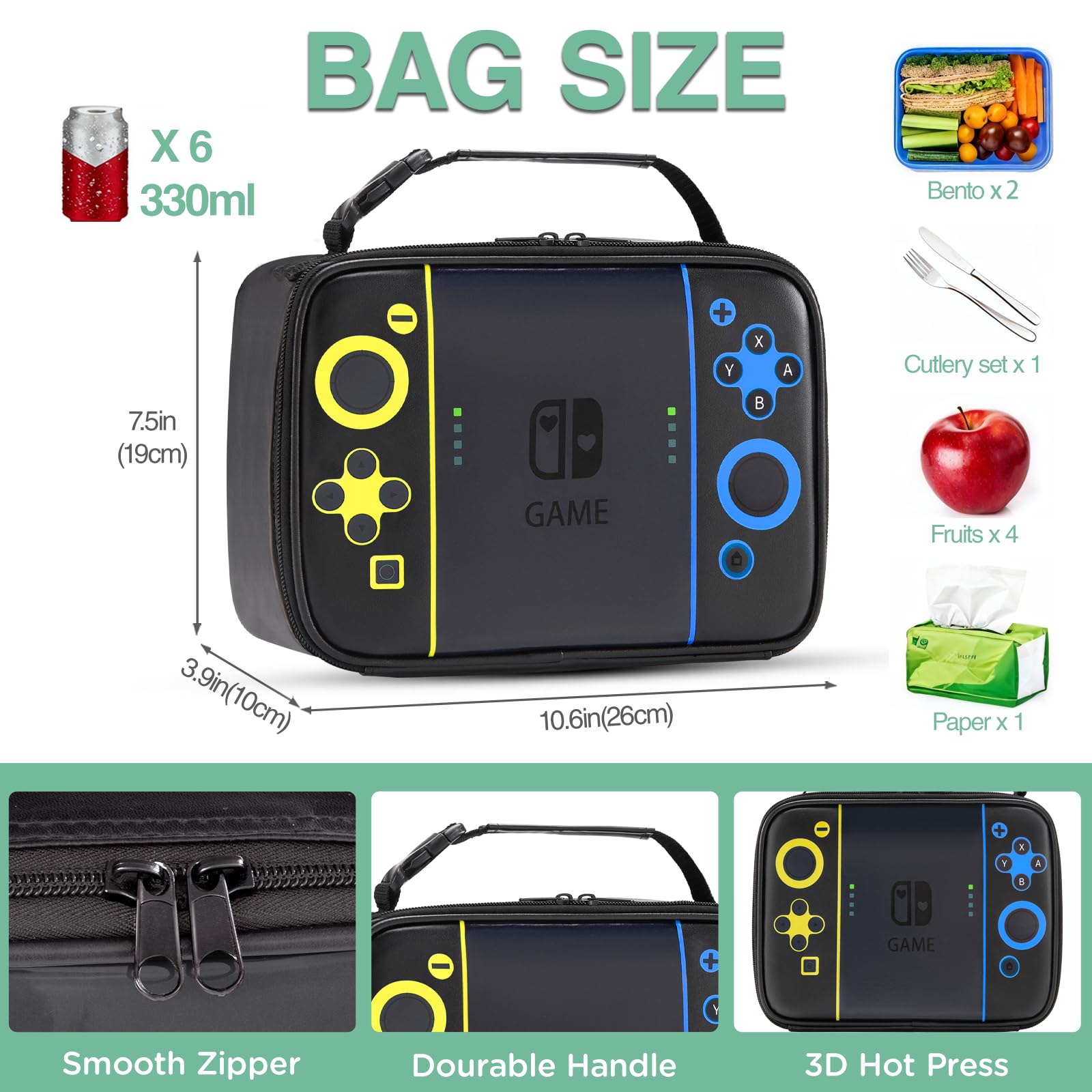 Beaulyn Lunch Box for Kids Gamer Boys Lunch Box - Image 2