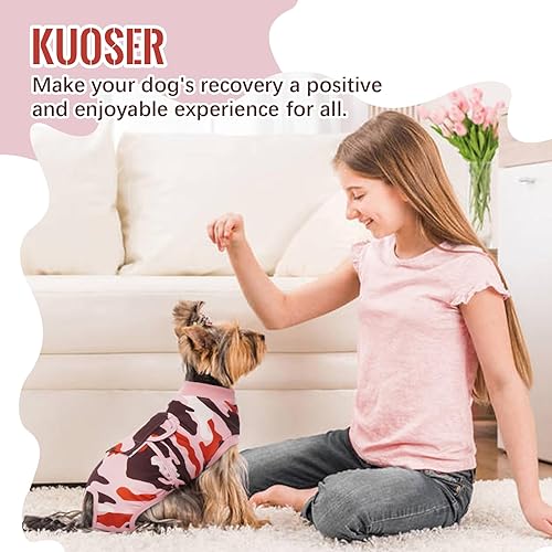 Miniatura 8 de Kuoser Traje de recuperación para perros y gatos después de la cirugía, camisa profesional de recuperación de mascotas, vendajes para heridas