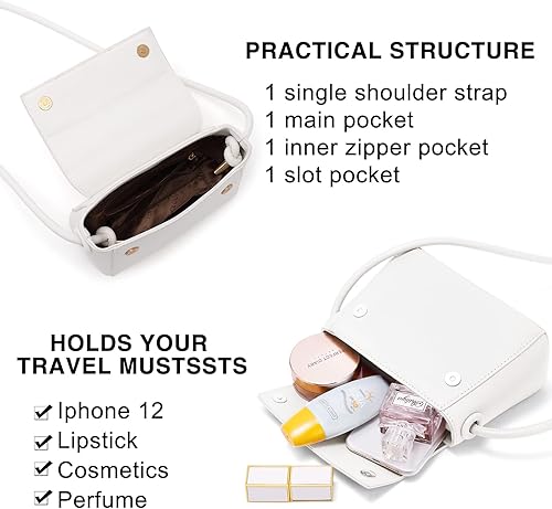 Miniatura 4 de CLUCI Bolso cruzado para mujer, bolso cruzado de cuero vegano para mujer, bolsos cruzados, bolsos pequeños de hombro con 2 correas ajustables