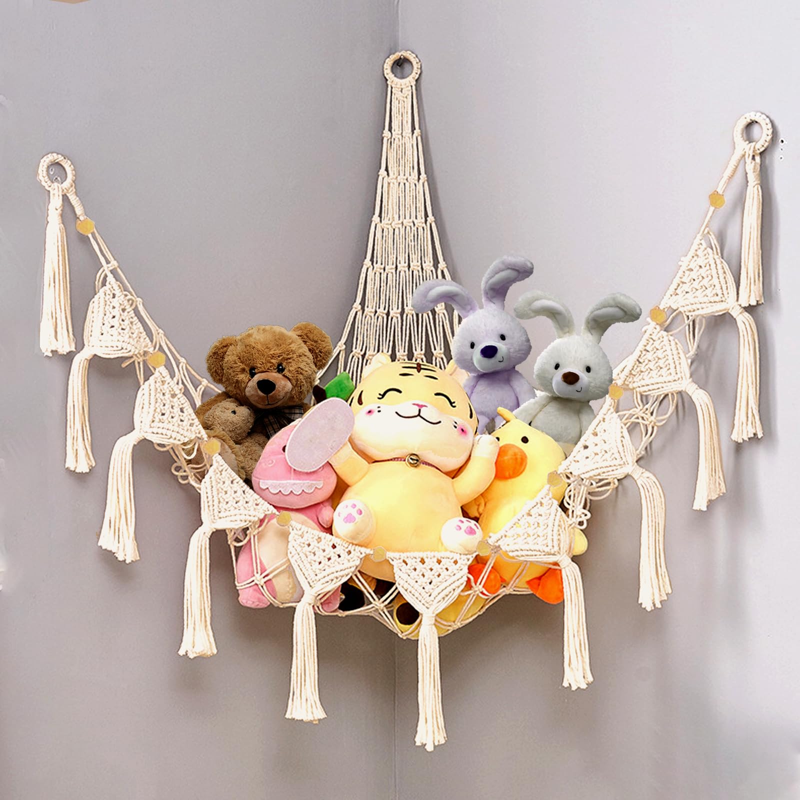 BCJMKDX Toy storage, Toy Hammock for Stuffed Plush Animals, Storage Holder for Soft Toys, Hanging Organizer Net