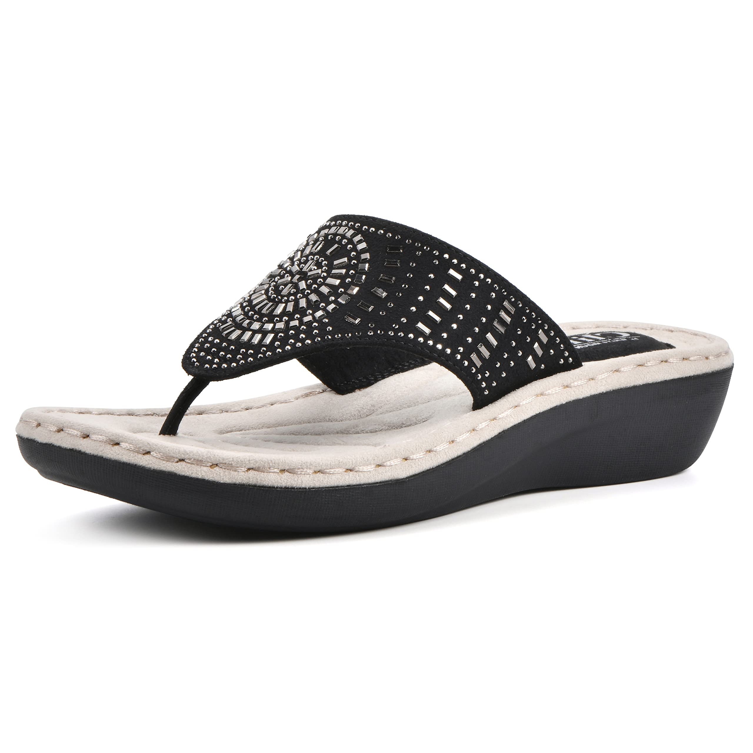 CLIFFS BY WHITE MOUNTAIN Women's Cienna Mini Wedge Flip Flop Sandal