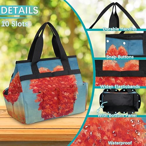 Miniatura 5 de Heart Maple Tree Flower Garden Tool Tote Bag for Women Men Gardening Tool Storage Bags with 10 Pockets Standable Garden Home Tool Kits Organizer for
