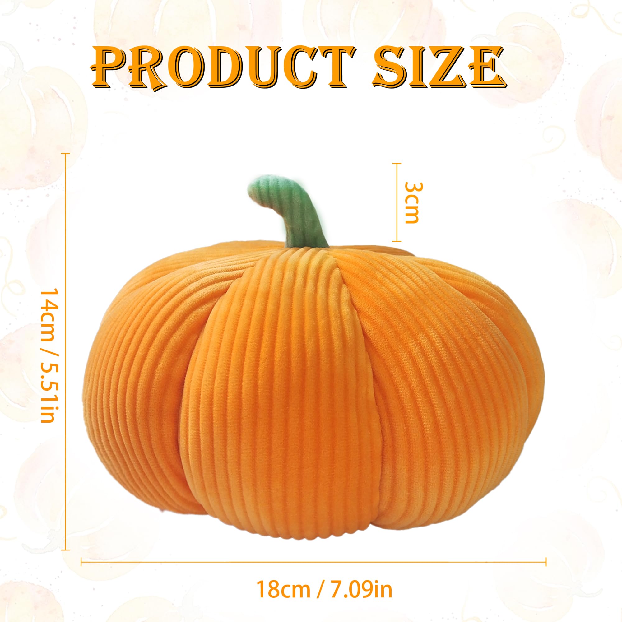 Cuscino Decorativo A Forma Di Zucca Per Halloween - 18 Cm, In Morbido Velluto Giallo, Imbottito, Per Divano E Centrotavola Autunnale - 4