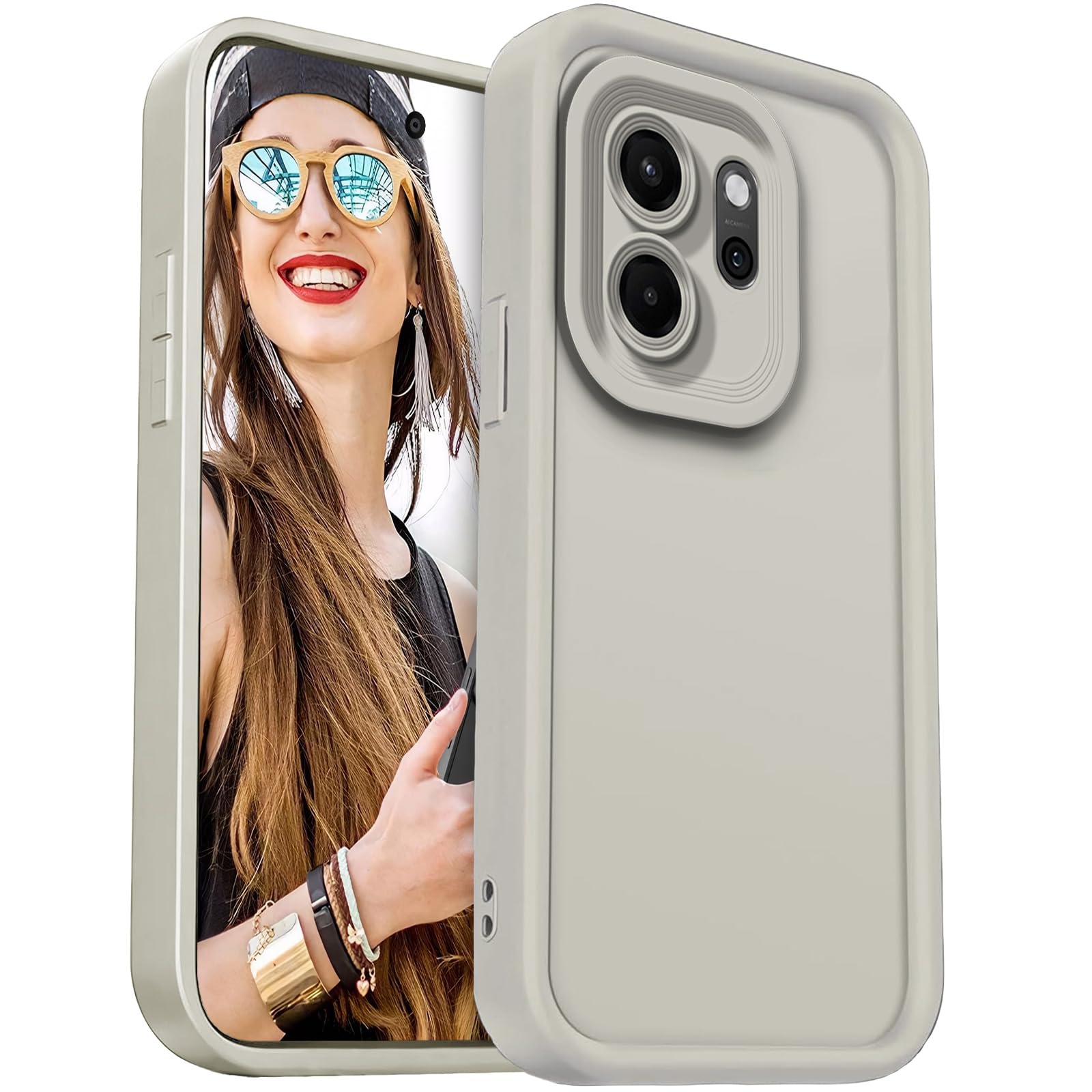 DESSEN Cover per Xiaomi 14 - Silicone Custodia Antiurto Protezione Fotocamera Case Antishock Morbida TPU Bumper Resistente, Bianco