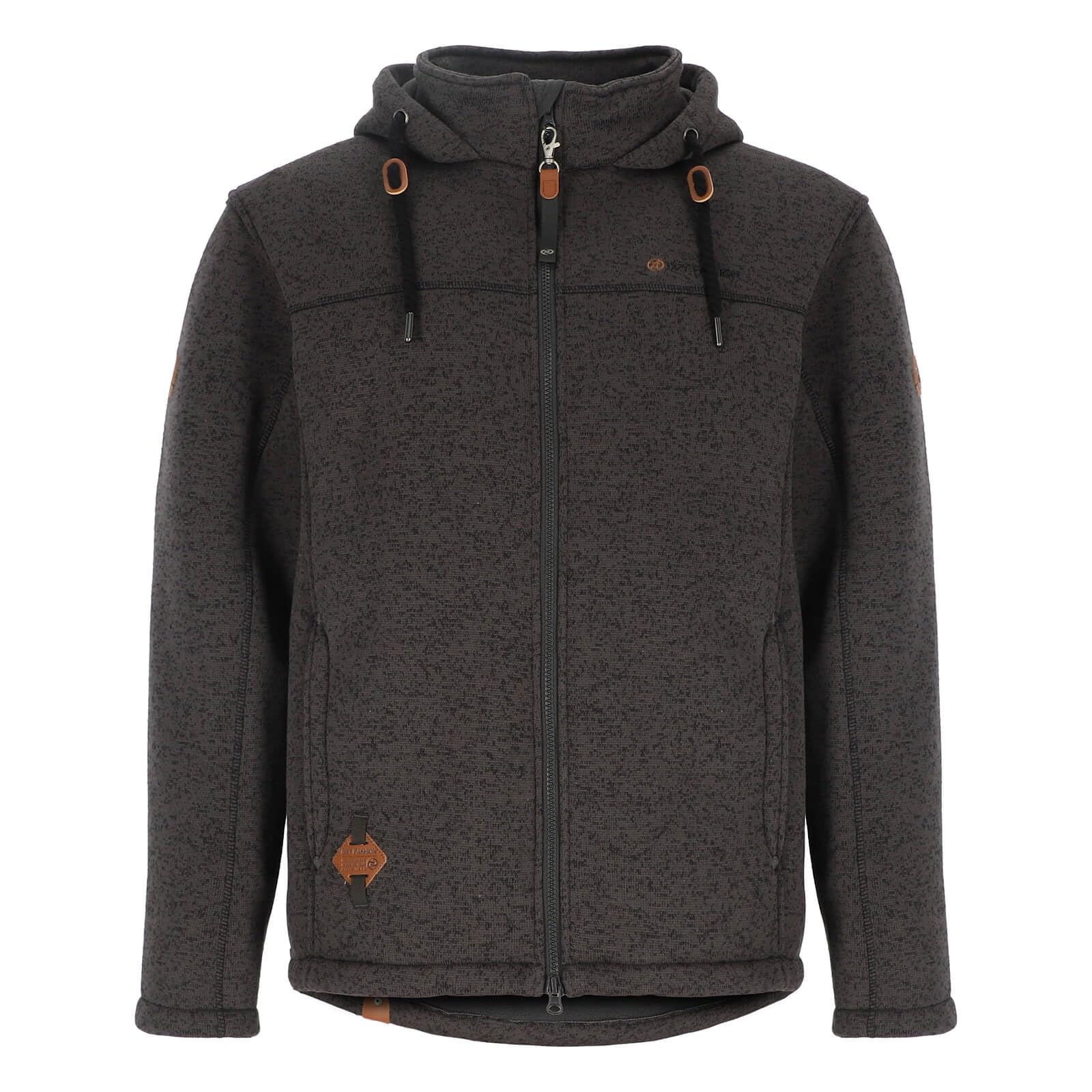 Dry Fashion Herren Wollfleece-Jacke Helgoland - Jacke Anthrazit, Größe XXL | Windabweisend & weich, Sportive Passform, Verstellbare Kapuze, Reißverschlusstaschen & Innentasche