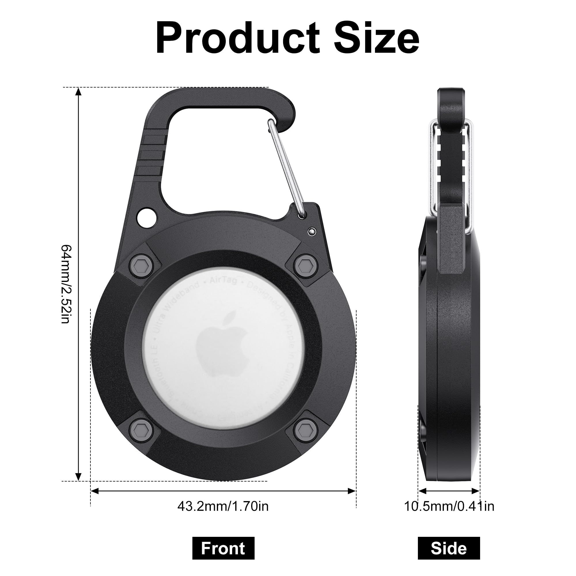 for AirTag Holder 2 Pack,Ultra-Durable Apple AirTag Keychain Case with Carabiner,Waterproof AirTag Holder for Luggage,Keys,Backpack,Car,Bags,Kids