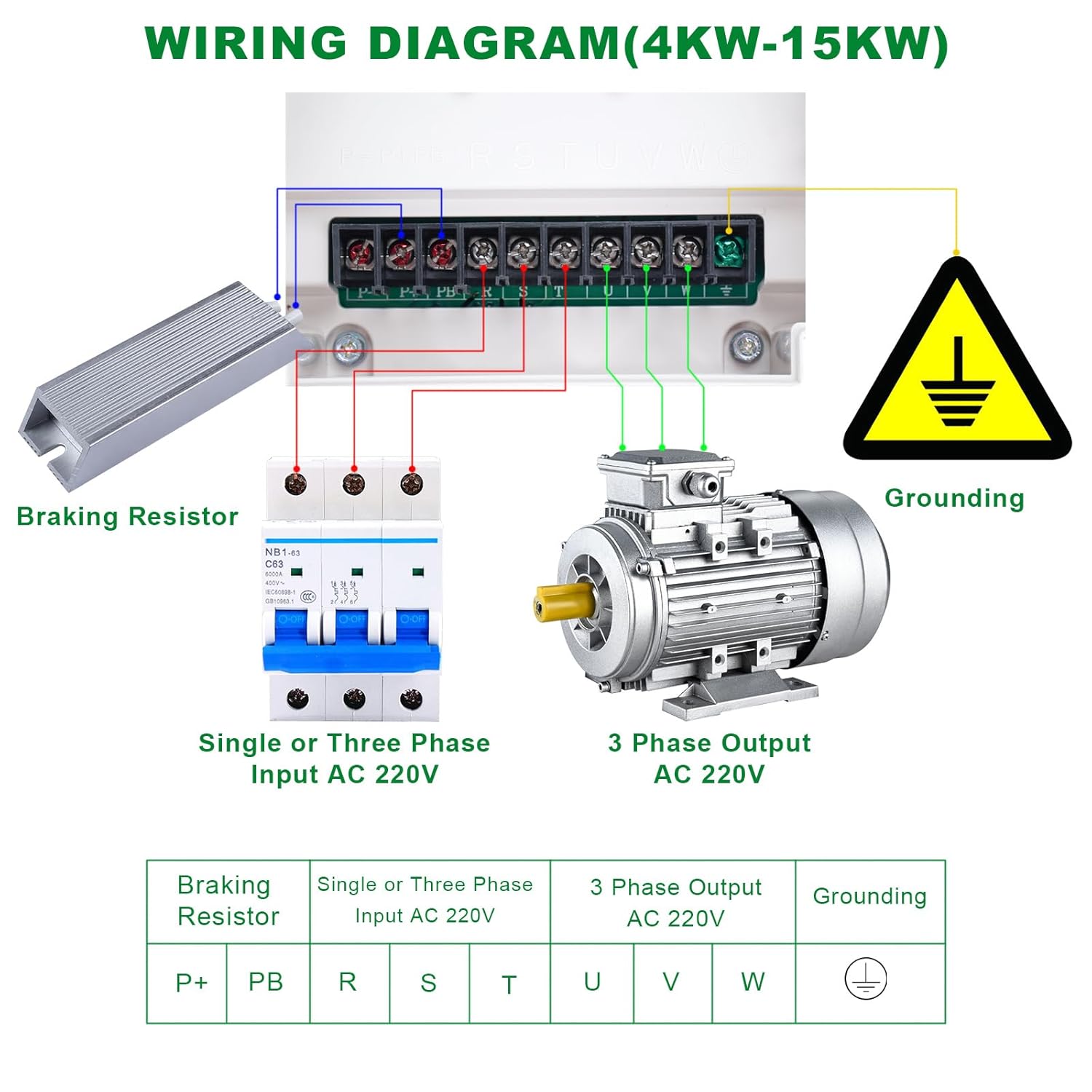 VFD Wiring Diagram for 4KW-15KW models