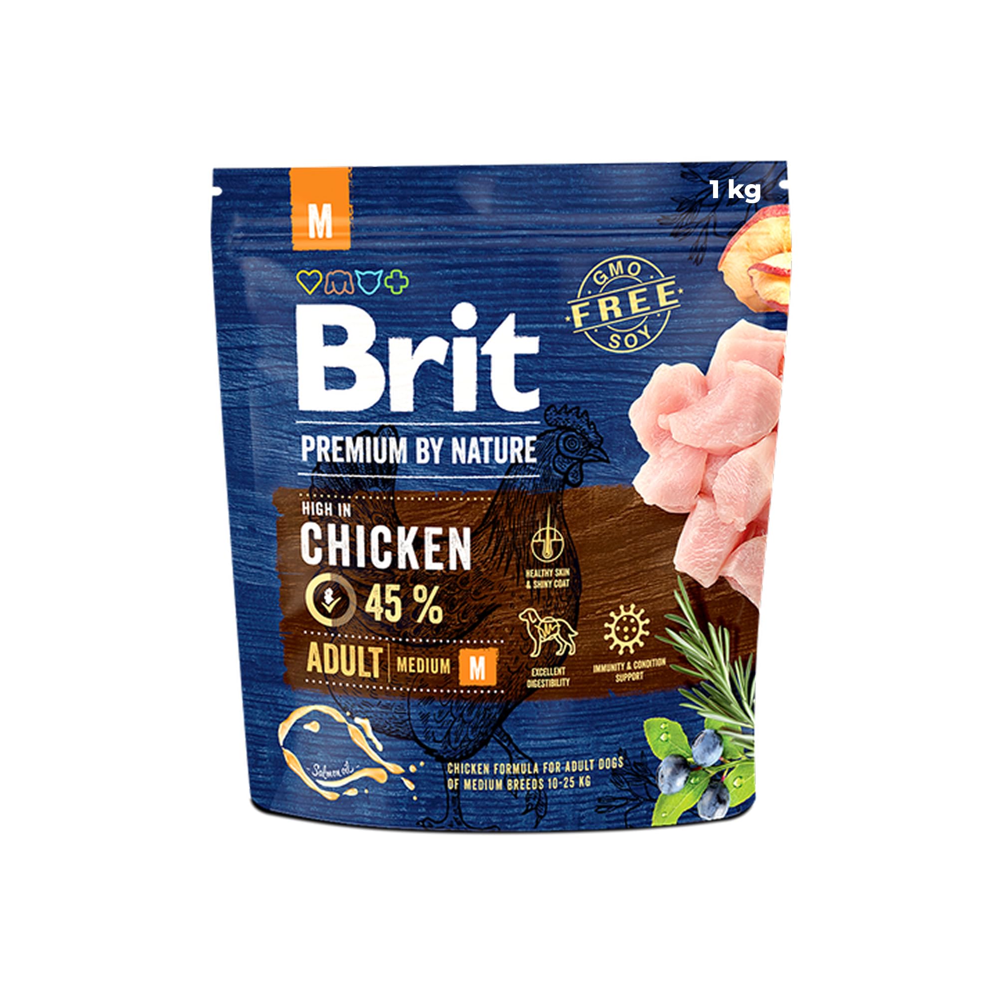 Brit Premium Adult M Trockenfutter für Hunde mittelgroßer Rassen, 1 kg