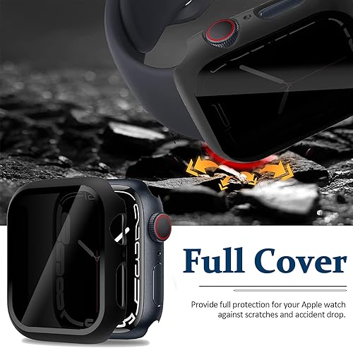 Miniatura 6 de Miimall Funda de privacidad para Apple Watch de 1.732 pulgadas SESE 2 Series 654, parachoques con protector de pantalla de privacidad de vidrio