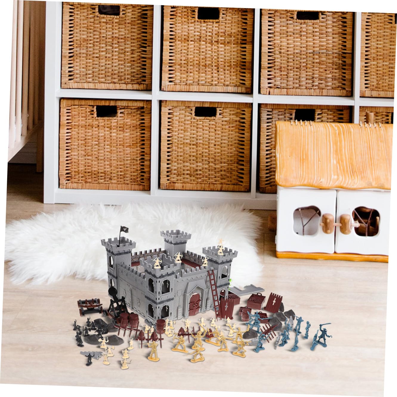 BESPORTBLE Playset Castello Pirata Assemblabile 310 Pezzi, Plastica | Sacchetto Incluso, Tema Pirata per Ragazzo Ragazza, Stile Decorativo ed Educativo
