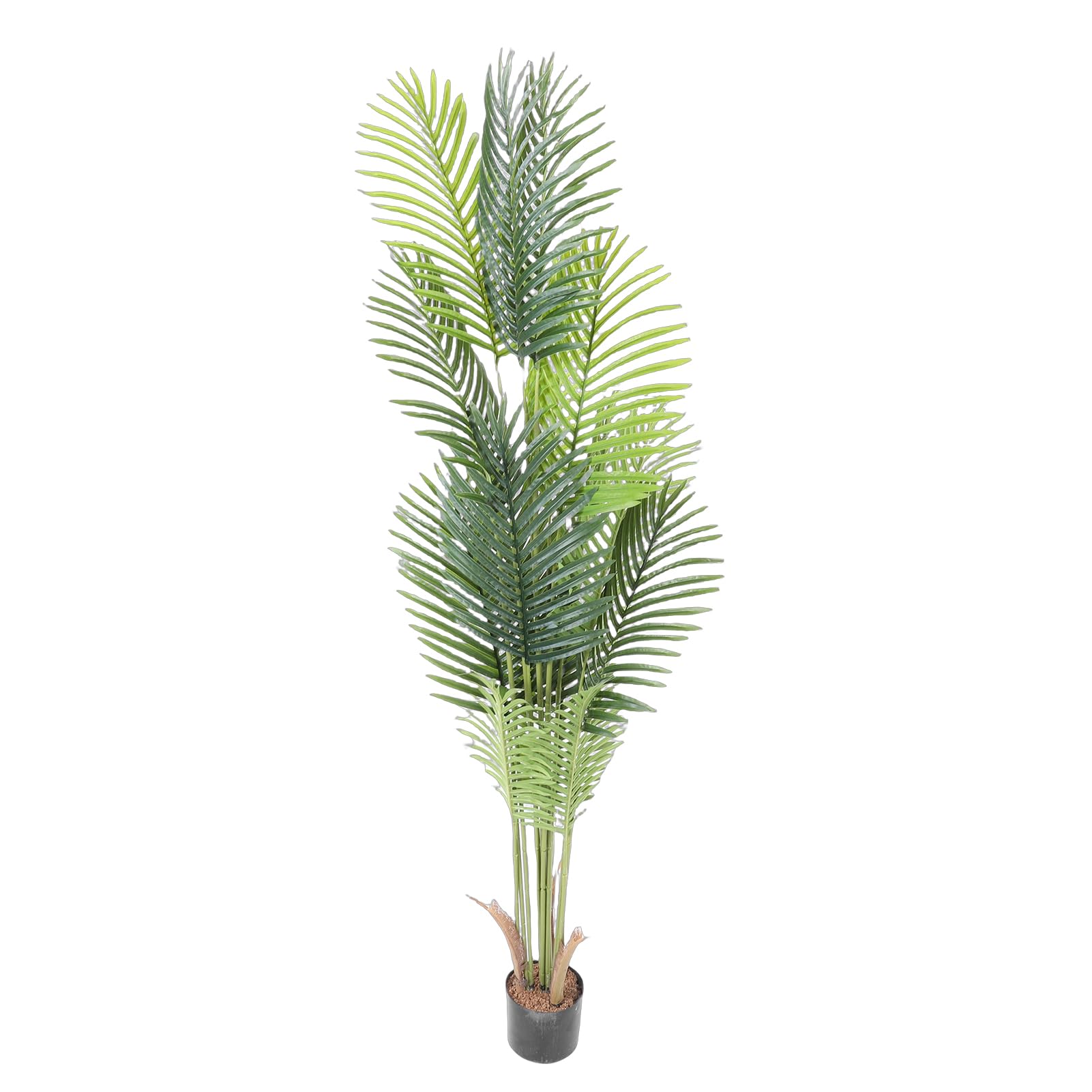Goshyda Pianta Tropicale Finta Artificiale Decorativa di Palma per Ufficio Domestico, Foglie Realistiche, Rami Regolabili, Base Robusta, Decorazione Ideale per Interni per gli Amanti della Natura