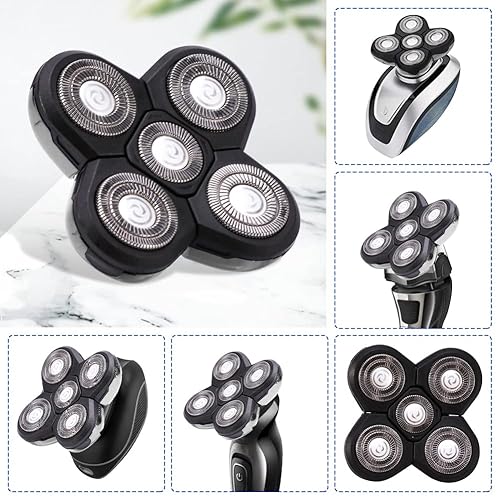 Miniatura 7 de 5 Head Shaver Heads, 2PCS Shaver Blade Heads Shaver Replacement for Electric Razor Shaving Bald Tool, Head and Face Electric Razor Shaver Head, Not