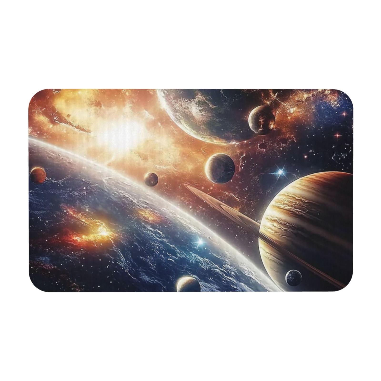 Tapis de bain antidérapant absorbant et sécurisé motif espace 50x80