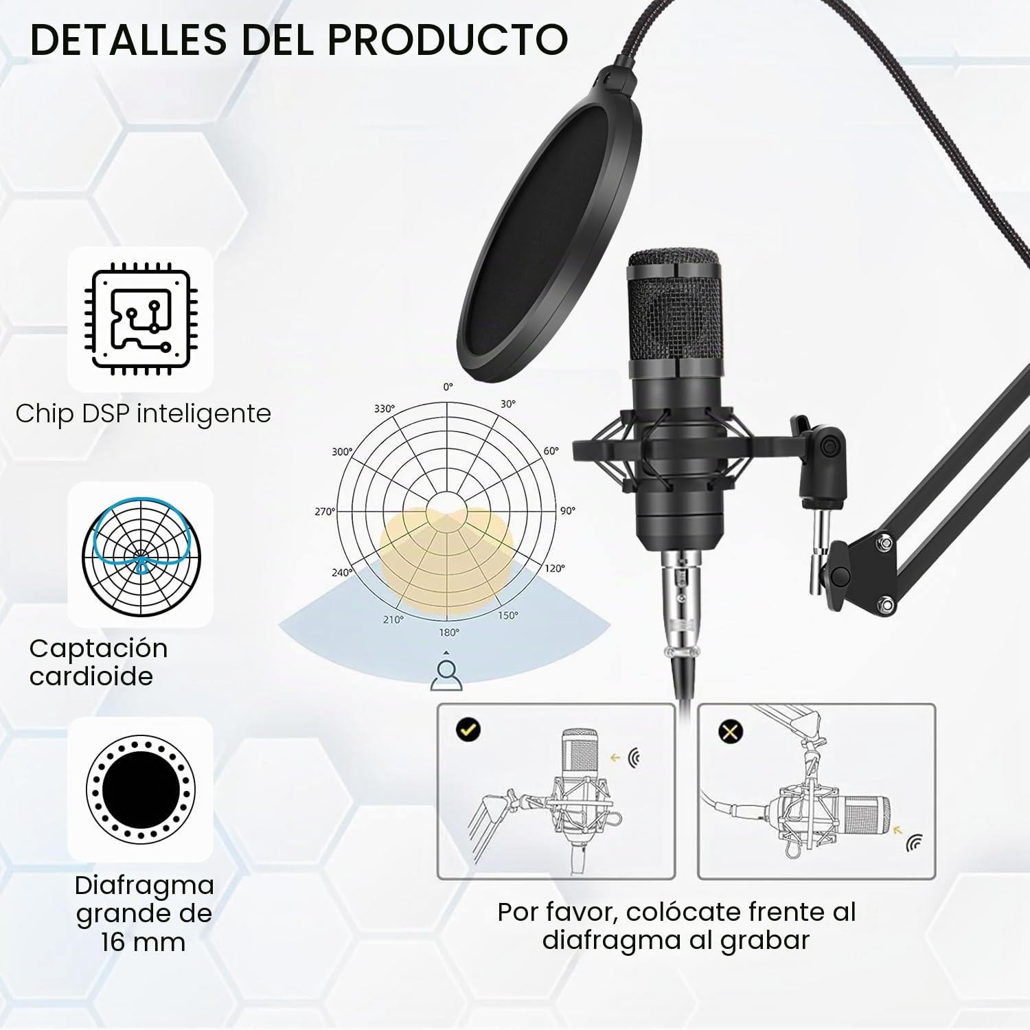 Paquete de equipo para podcast, cambiador de voz y micrófono de condensador, set de micrófonos para podcast para gamers, podcasting, grabación, canto y streaming