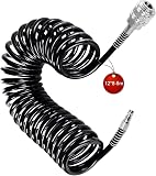 LNSYSNS Flexible Compresseur Air max 12 Bar, 8 x 12 mm Tuyau Compresseur D'air avec Connecteur 1/4", 5 m Tuyau Pneumatique, Noir, pour Alimentation en Air Comprimé - 1
