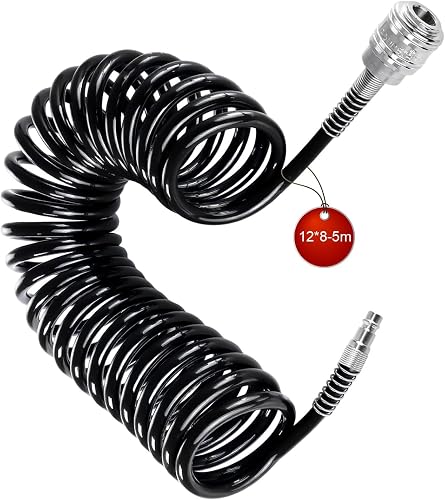 LNSYSNS Compressor Hose Max 12 Bar, 8 x 12 mm Air Hose wi… - 1