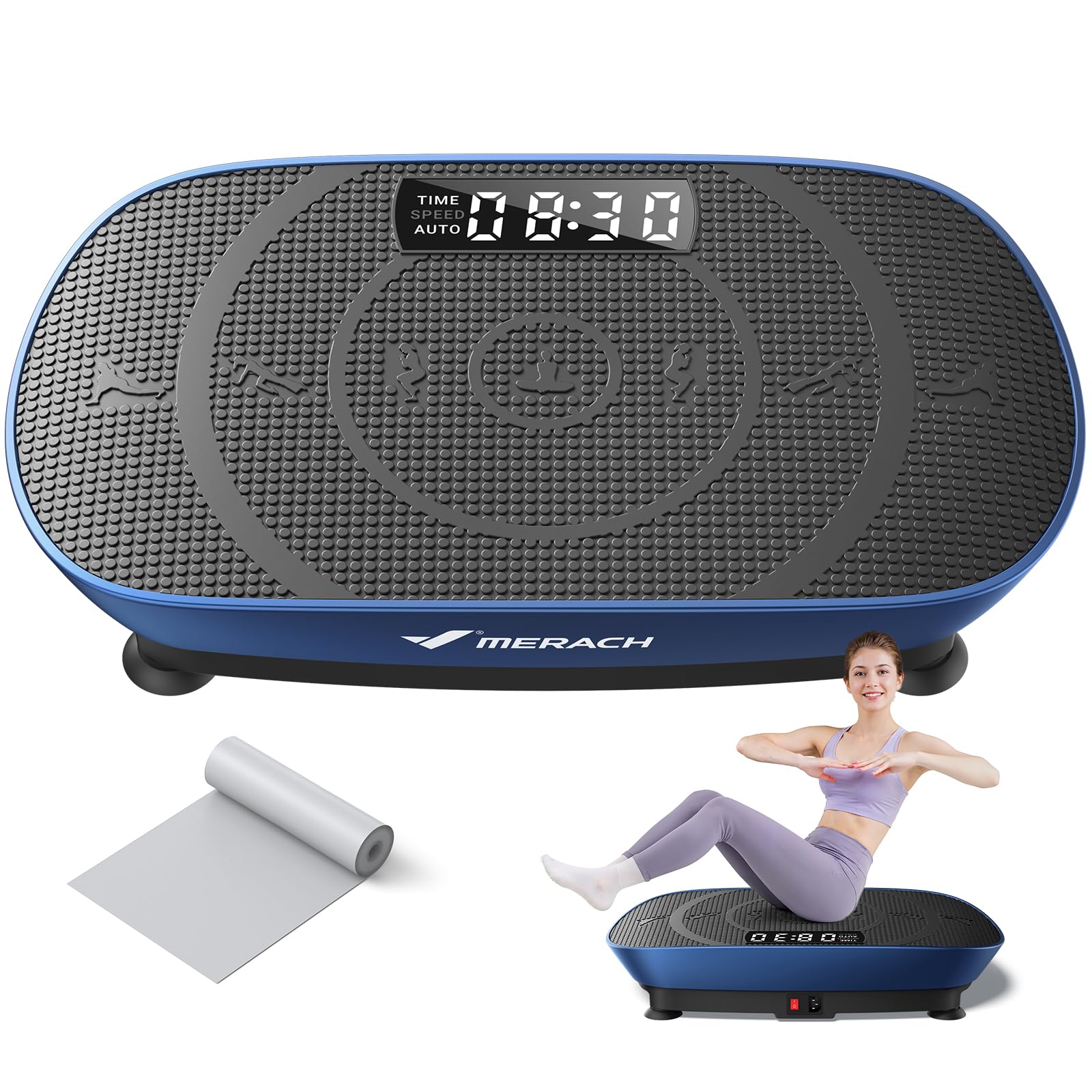 MERACHVibration Plate Exercise Machine,Whole Body Workout Vibrating Plate Machine Fitness اجهزة رياضة منزلية, Motor Speed Control , Exercise & Fitness Equipment Weight Loss & Shaping (DB)