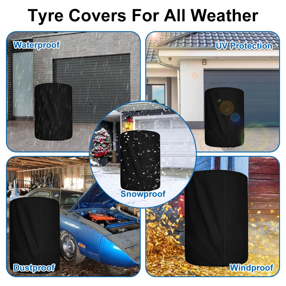 Tyre Cover, 85 X 120 Cm Universal Cover For 4 Tyres, Waterproof Tyre Bag, Universal Wheel Cover, Waterproof Tyre Protective Cover - View #6