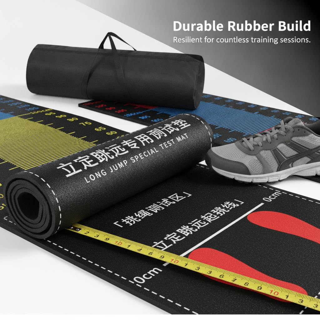 Weitsprungmatte, Gummi, Rutschhemmend, Robuste, Übungsmatte Leichtathletik, Vorbereitung Prüfung, Für Heimanwender, style to 4, 300x50cm