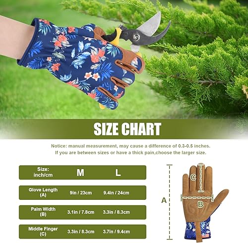 Miniatura 2 de Leather Gardening Gloves Thorn Proof for Women,Womens Garden Work Gloves Gifts,Weed Pulling Gloves for Planting,Pruning