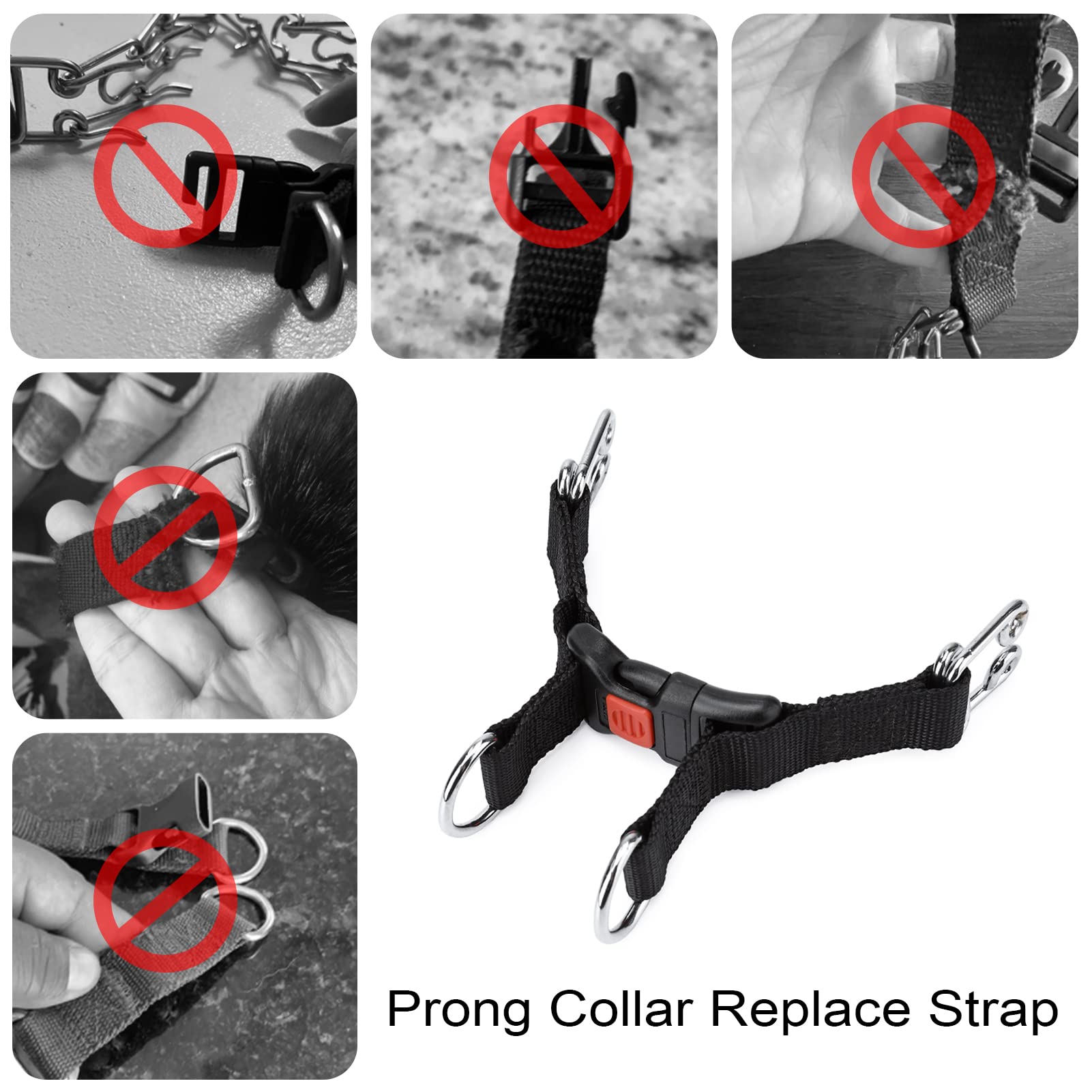 JIPIMON Dog Collar Replacement Strap with Quick Release Snap Buckle Fits Most Brands of Dog Training Collars (Large, 3.5mm Links)