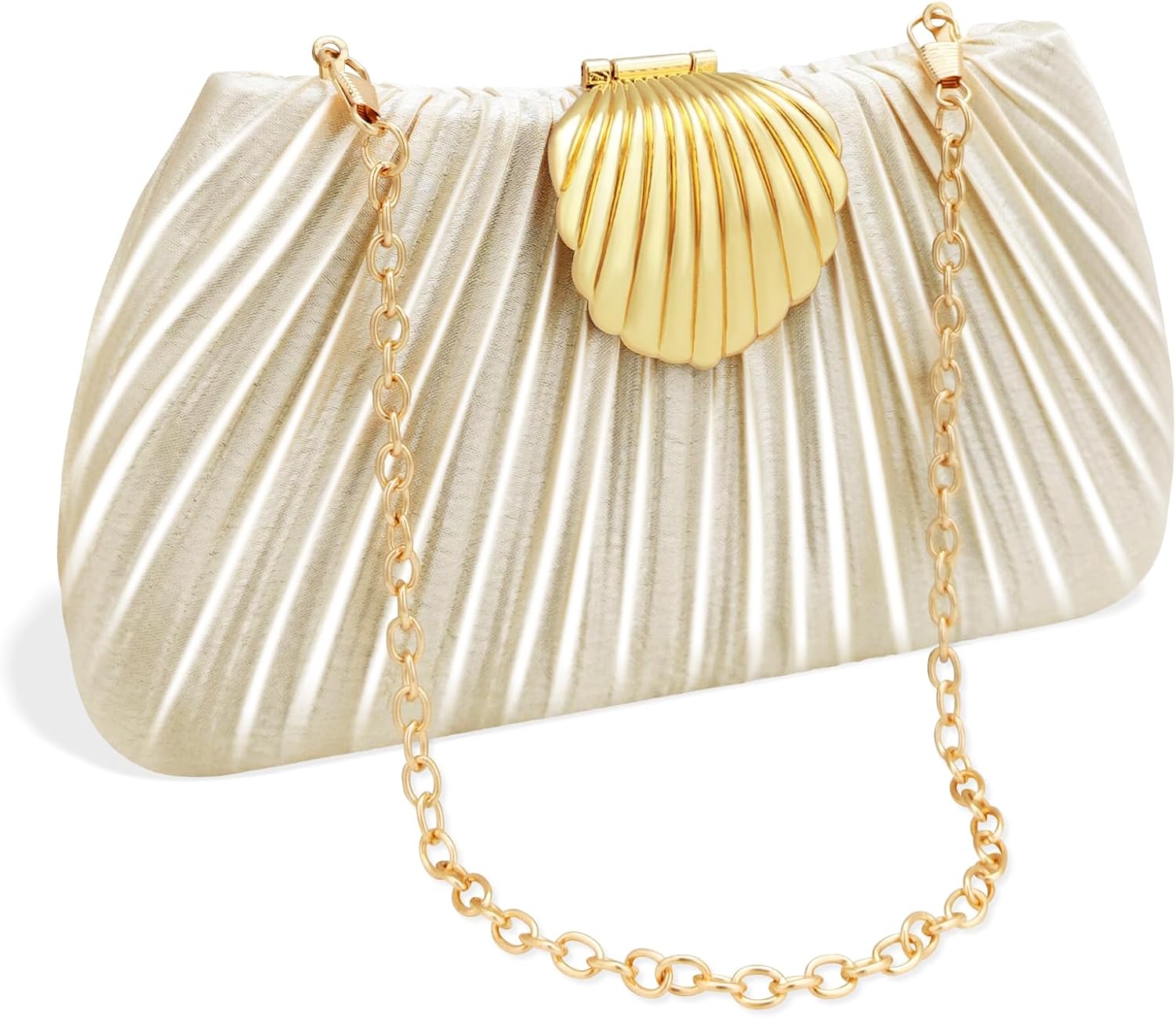 YBMYCM Clutch Evening Purse for Women, Handheld with Shell Clasp, Elegant Silk Handbag for Wedding Prom Luxury Dinner