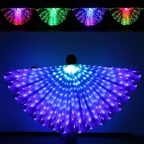 Cuffbow Alas iluminadas con luces LED, alas de mariposa para danza del vientre, regalos con cambio remoto, más de 12 colores pueden cambiar de color