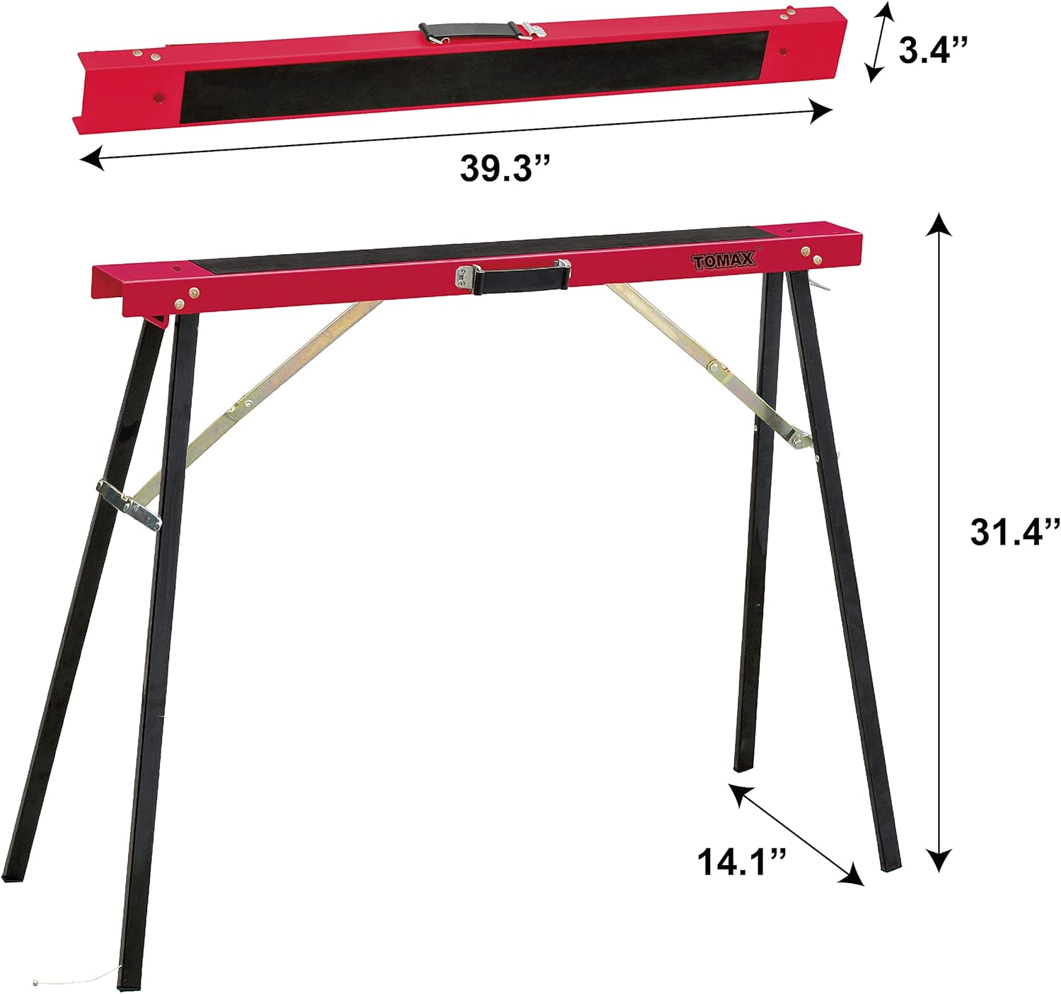 TOMAX Portable Folding Sawhorse Heavy Duty 275lb Weight Capacity Each Twin Pack