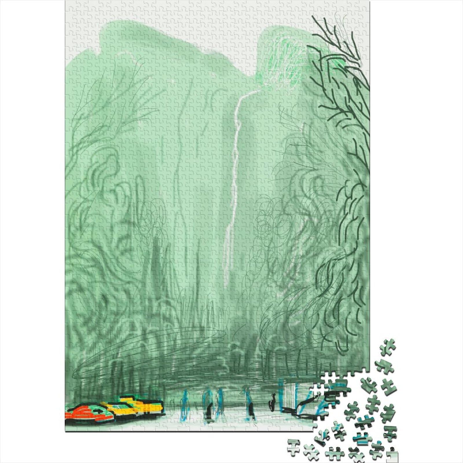 David Hockney Jigsaw Wooden Puzzle 1000 Piece, Oil Painting Jigsaws Puzzles, World Famous Paintings Puzzles For Adults, Museum Puzzle Games Toys Gift 1000 Pcs